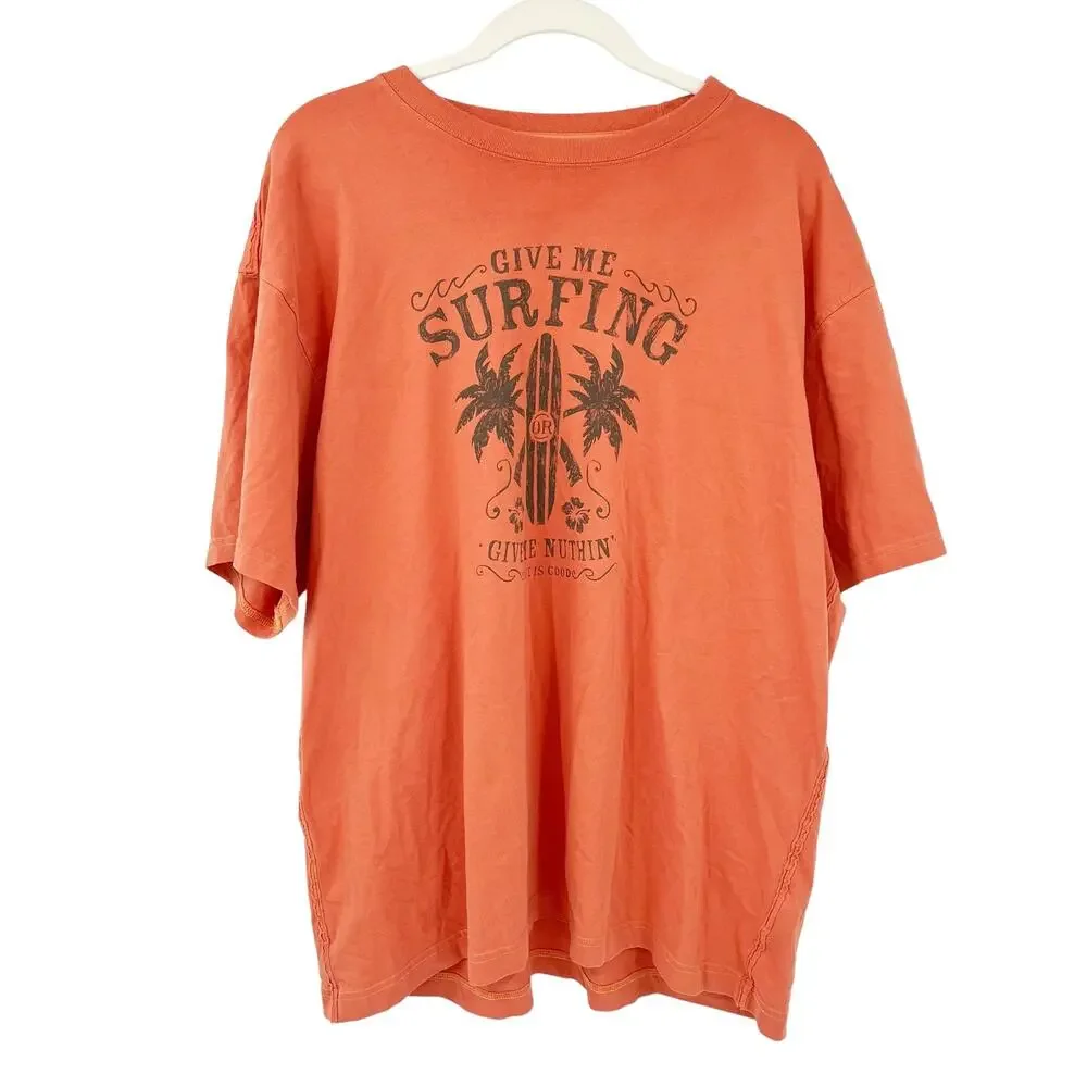 Life Is Good Mens Give Me Nuthin Surfing Crusher T Shirt Size XL Hawaiian Summer